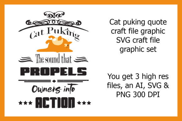 Cat Puking Quote Craft File Graphic for Creative Projects