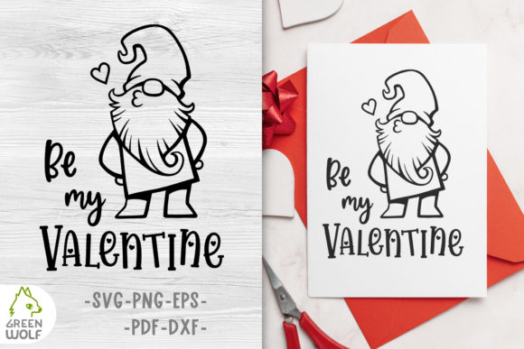 Gorgeous Valentine Gnome Design for Crafts and Graphics