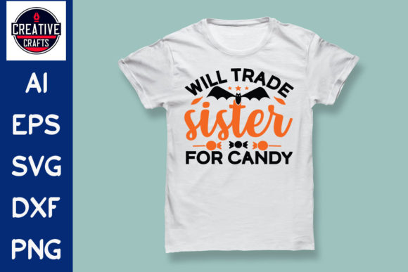 Halloween SVG Design T-shirt Candy for Crafts and Graphics