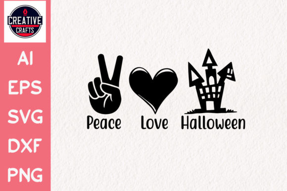 Halloween SVG Peace Love Halloween Graphics for Crafts