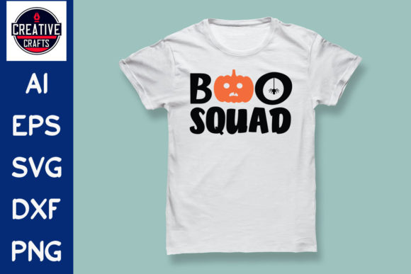 Halloween SVG T-Shirt Design Boo Squad for Crafts and Graphics