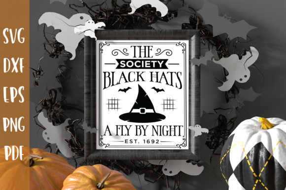 The Society Black Hats Halloween SVG for Crafts and Graphics