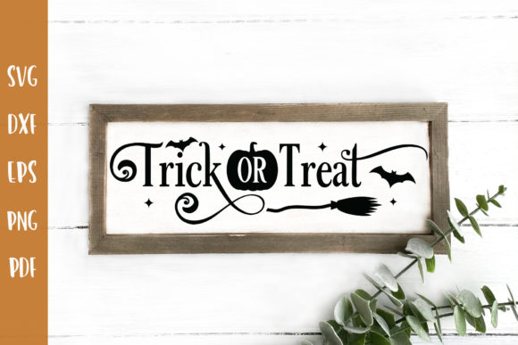 Trick or Treat Halloween Sign SVG for Crafts and Graphics